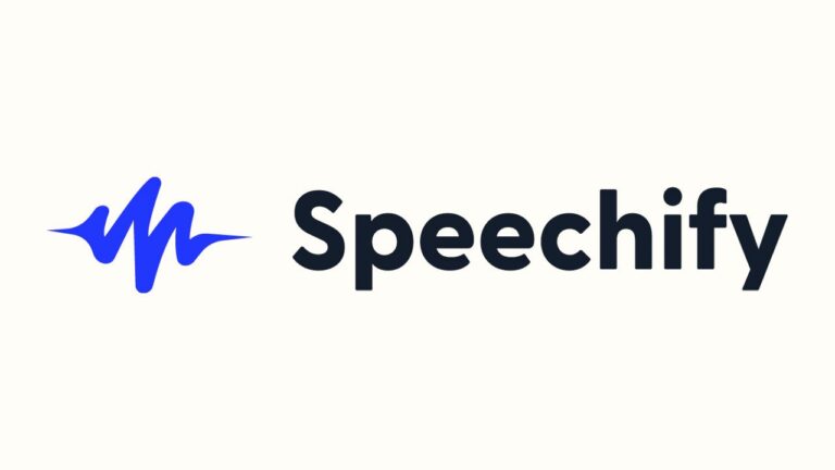 Speechify logo in blue color