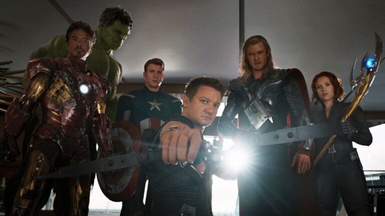 Marvel movie heroes (Iron Man, Hawkeye, Thor, Black Widow, Hulk, Captain America
