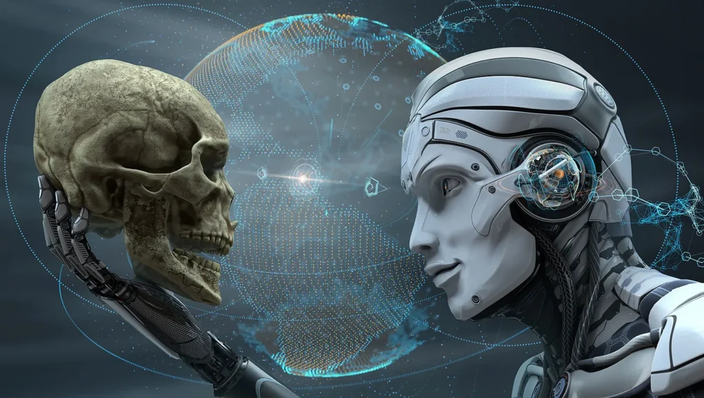 An illustration of threats of Artificial General Intelligence (AGI) Technology to humanity